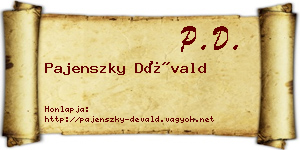 Pajenszky Dévald névjegykártya